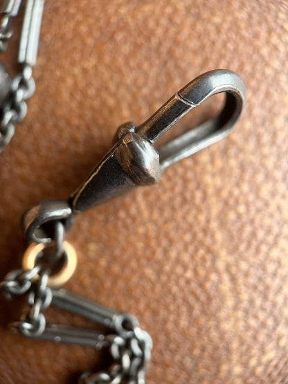 Antique Gunmetal Long Guard Chain w/ Metal Spheres