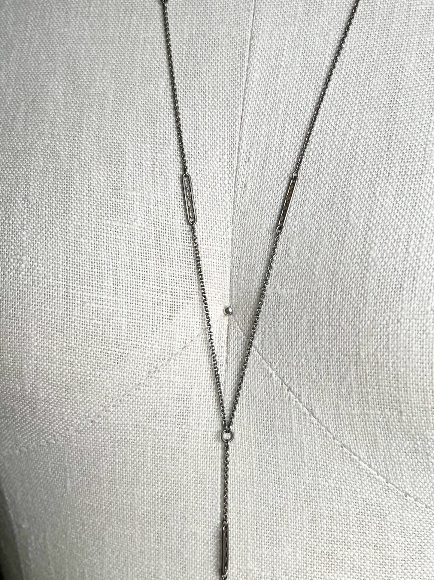 c. 1910s-1920s Sterling Silver Lorgnette + Chain