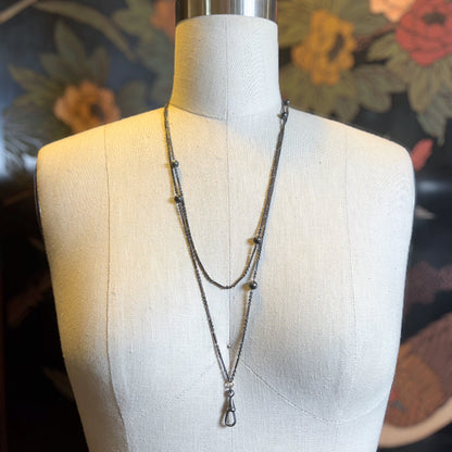Antique Gunmetal Long Guard Chain w/ Metal Spheres