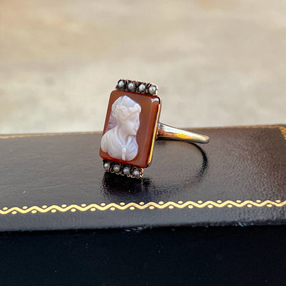 c. 1880s-1890s 10k Gold Cameo Ring
