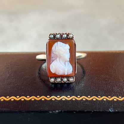 c. 1880s-1890s 10k Gold Cameo Ring