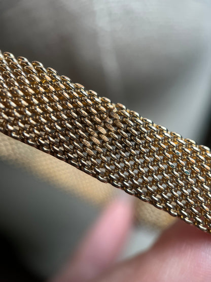 Victorian Gold Filled Moth or Butterfly Mesh Bracelet