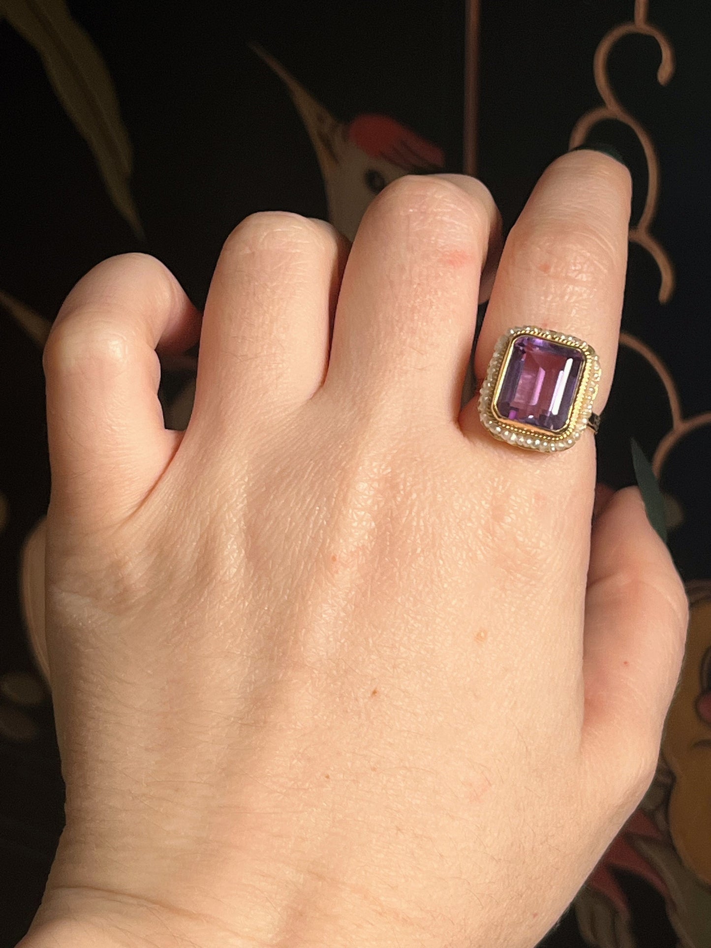 c. 1930s-1940s 14k Yellow Gold Amethyst Ring