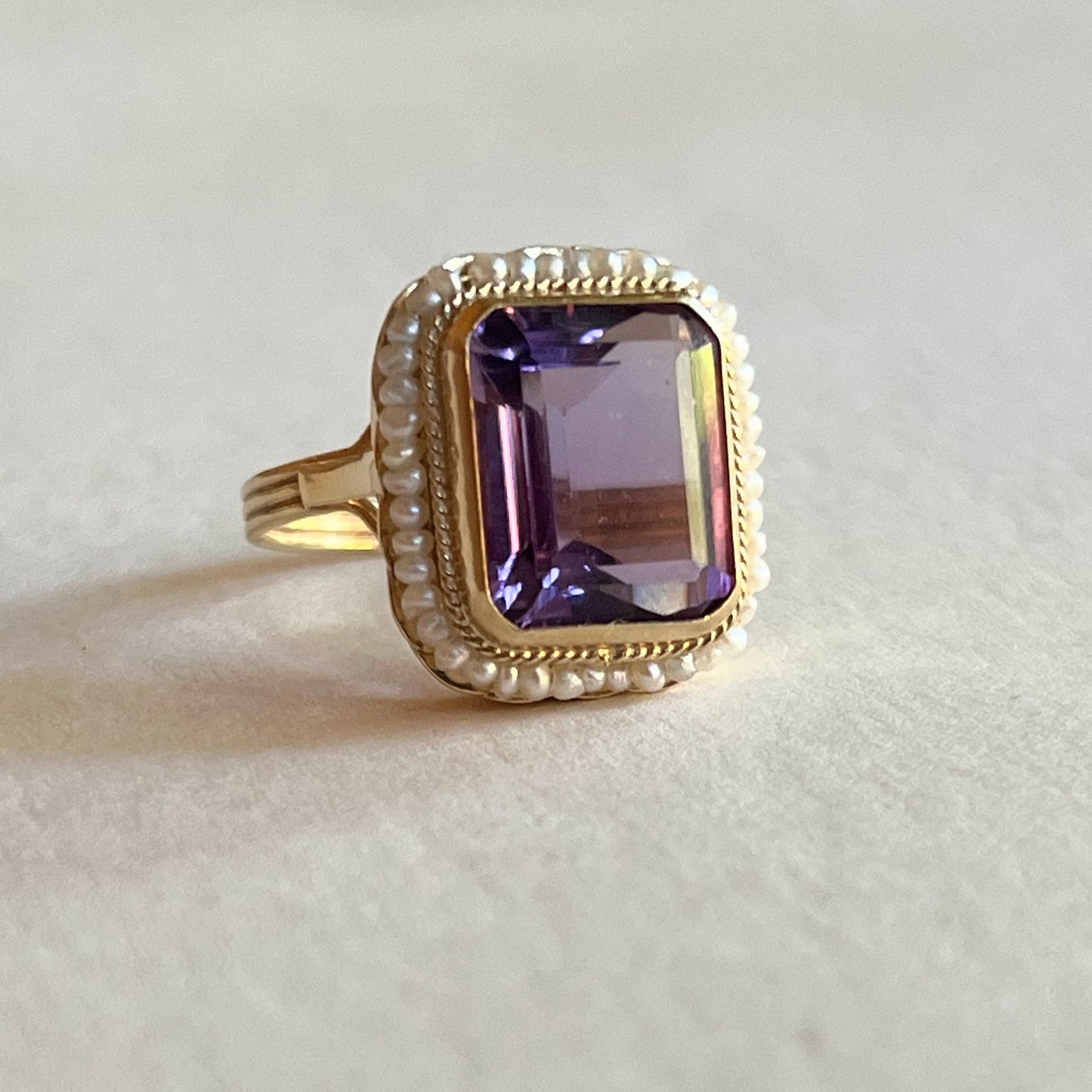 c. 1930s-1940s 14k Yellow Gold Amethyst Ring