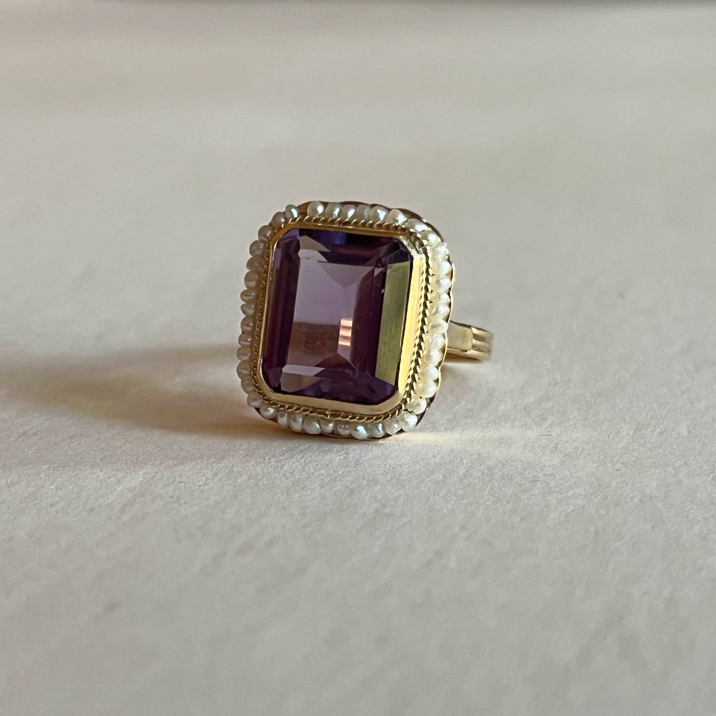 c. 1930s-1940s 14k Yellow Gold Amethyst Ring