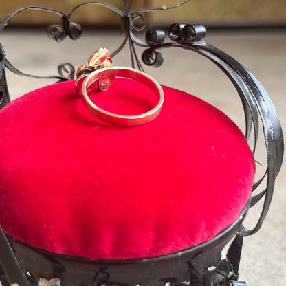 c. 1910s-1920s 10k Gold Enamel Pansy Conversion Ring