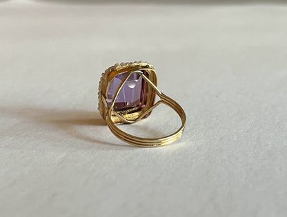 c. 1930s-1940s 14k Yellow Gold Amethyst Ring