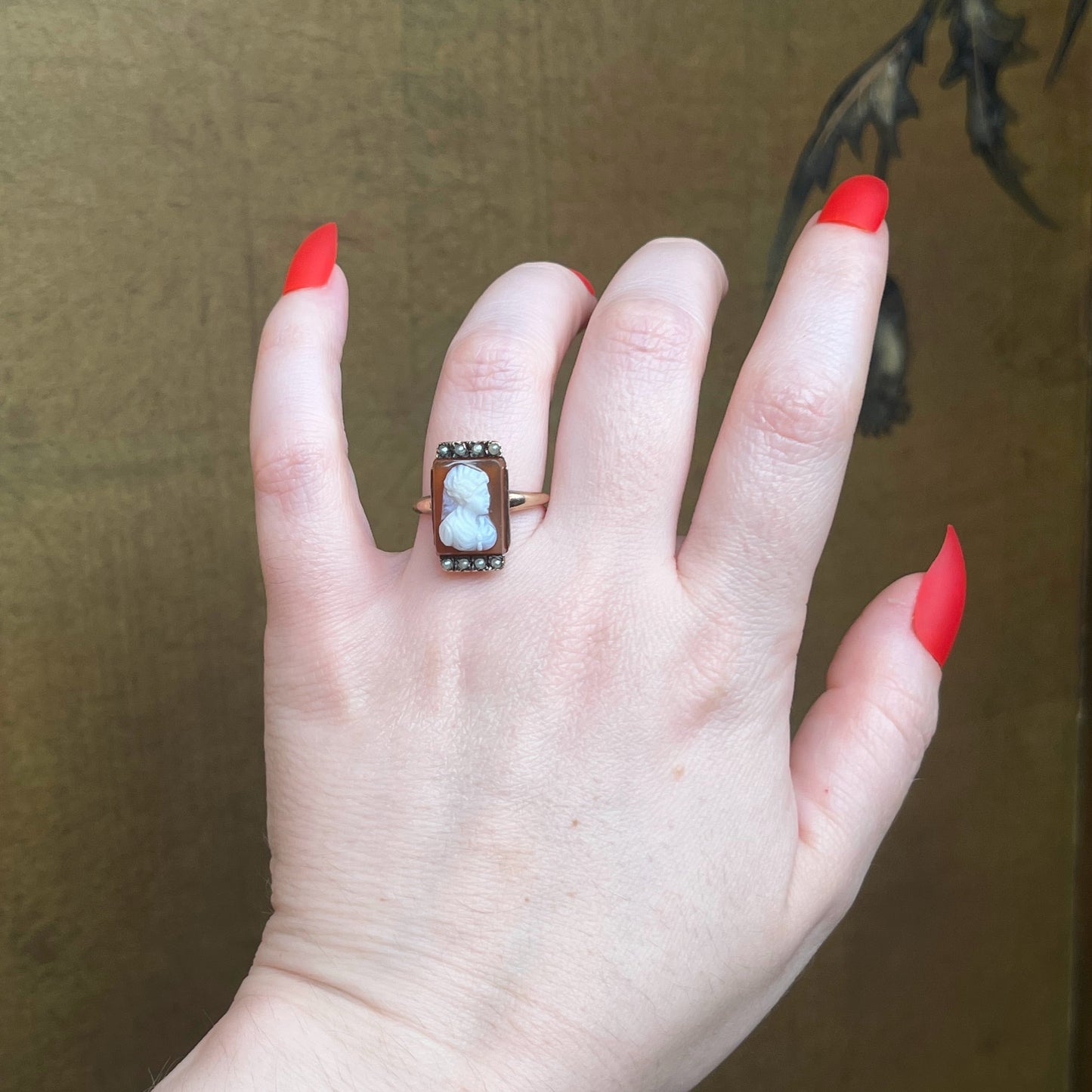 c. 1880s-1890s 10k Gold Cameo Ring
