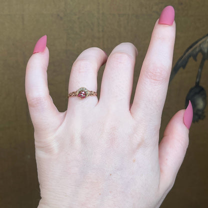 RESERVED c. 1890s-1900s 12k Gold Crescent Moon Shamrock Ring