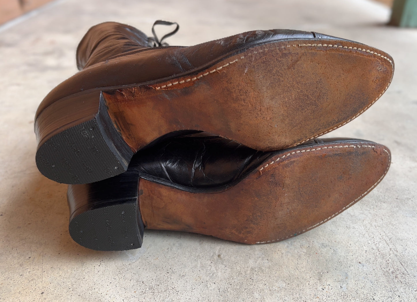 c. 1910s Black Lace Up Boots | Approx Sz 8