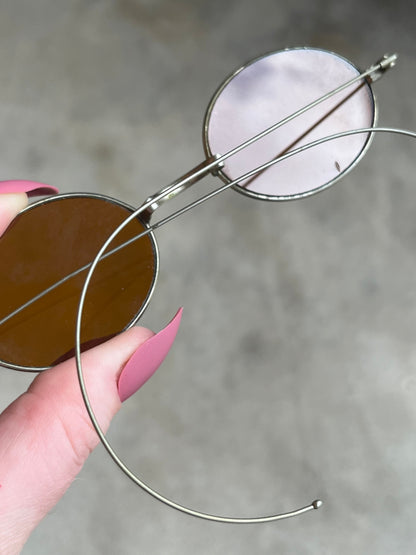 Late 19th c. Amber Tinted Glasses