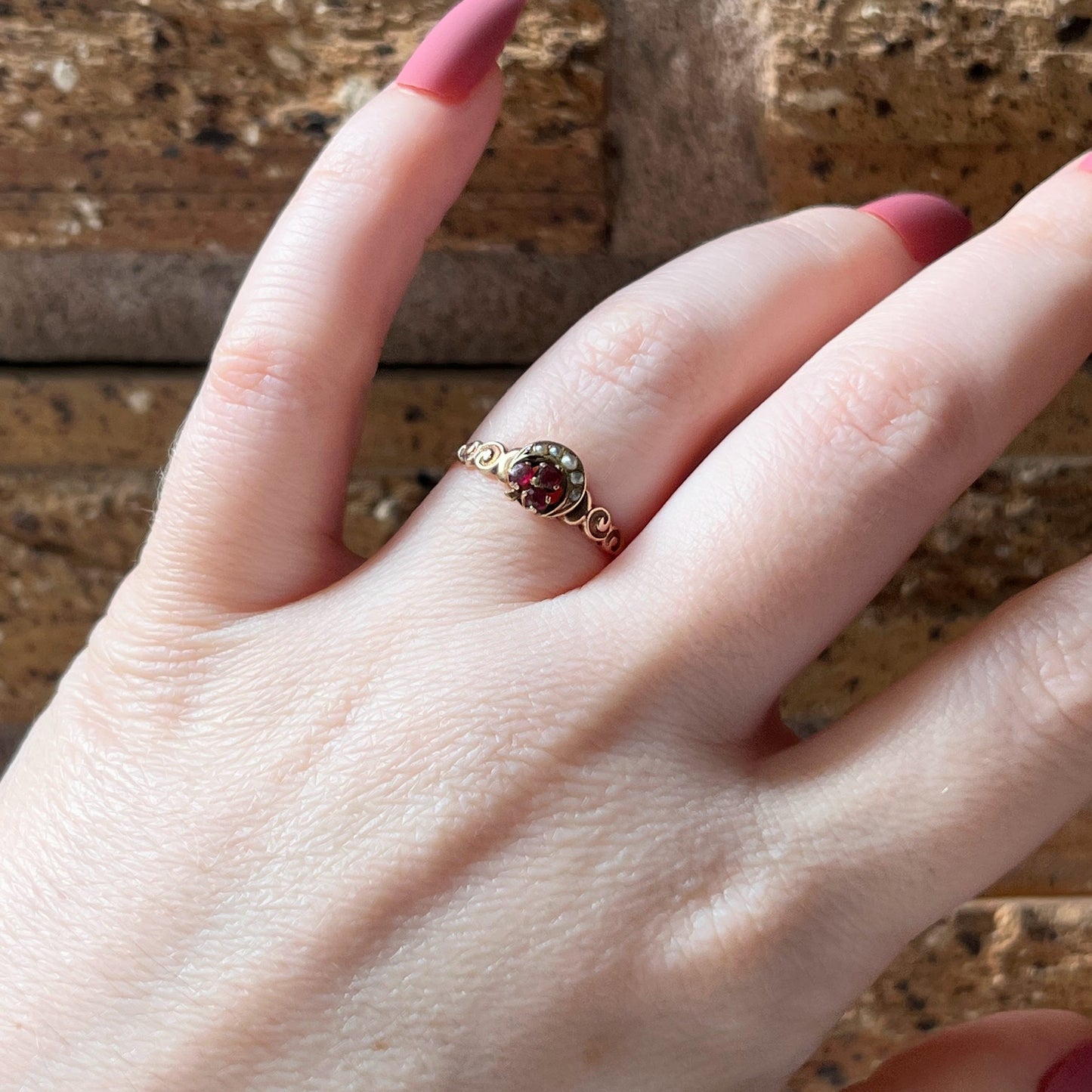 RESERVED c. 1890s-1900s 12k Gold Crescent Moon Shamrock Ring