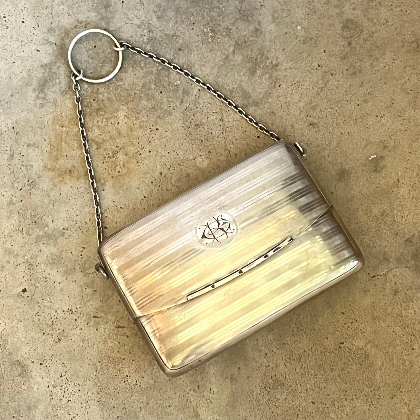 1912 Sterling Silver Chatelaine Purse - Two Compartments