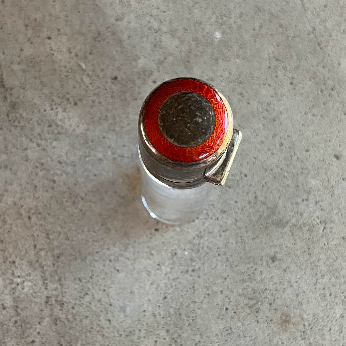 1898 Sterling Silver Guilloche Enamel Perfume Bottle