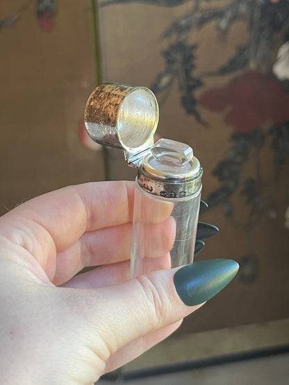 1898 Sterling Silver Guilloche Enamel Perfume Bottle