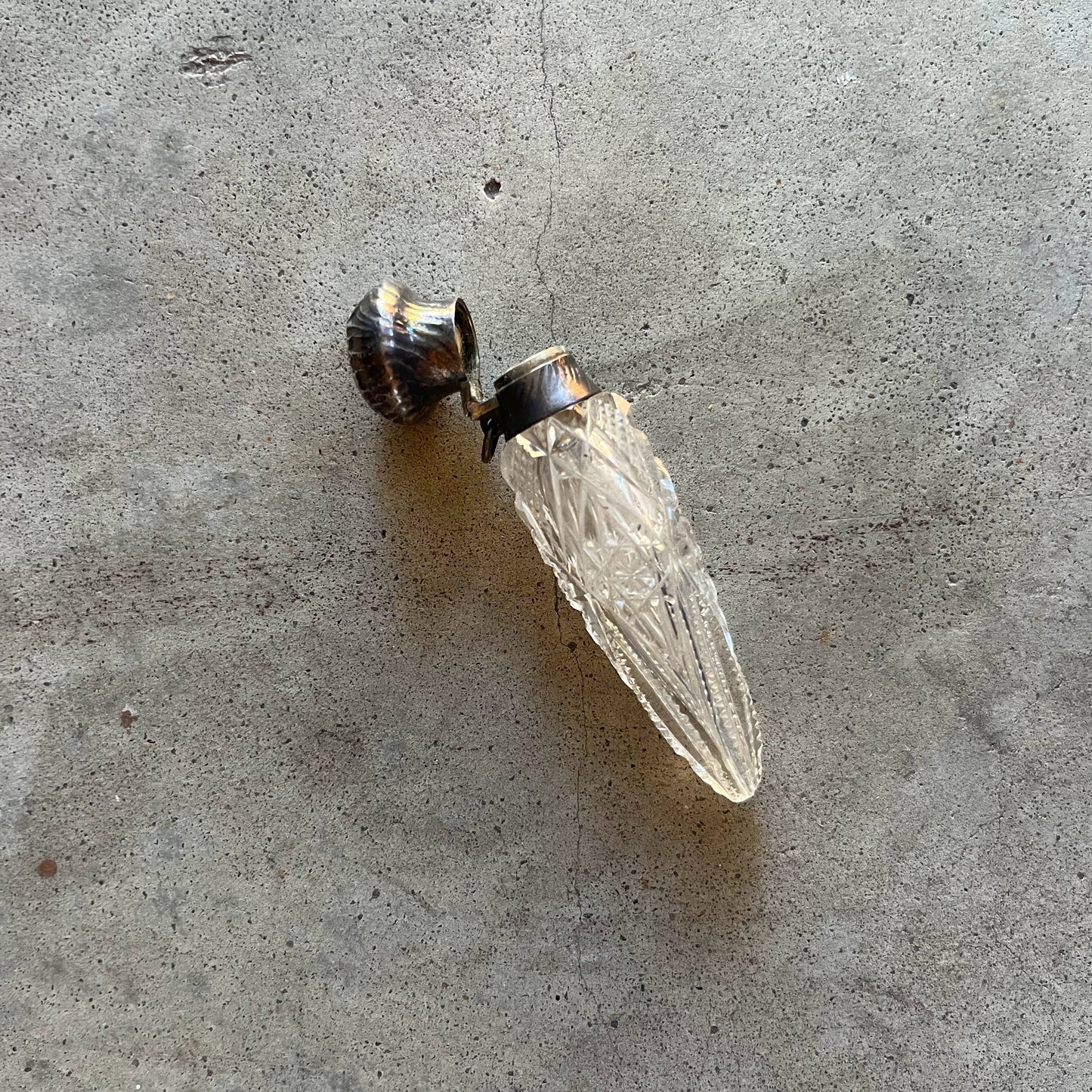 Late 19th-Early 20th c. Cut Crystal Chatelaine Perfume Bottle