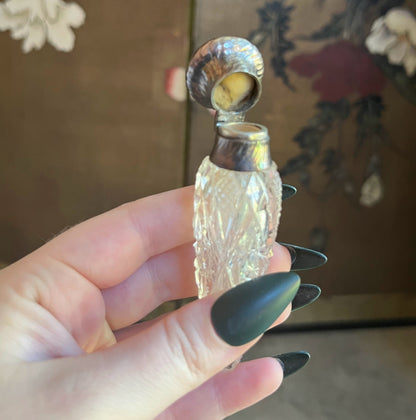 Late 19th-Early 20th c. Cut Crystal Chatelaine Perfume Bottle