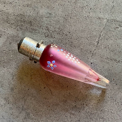c. 1910s-1920s Pink Frosted Glass Perfume Bottle