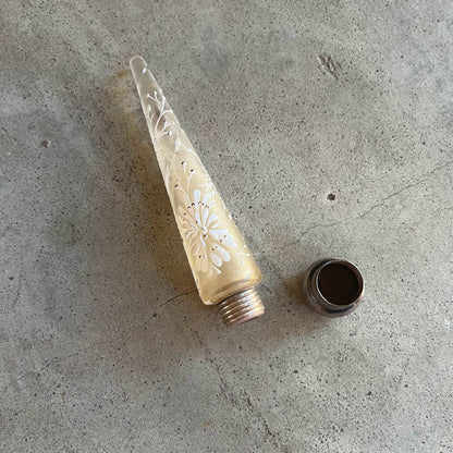 1901 Sterling + Painted Glass Perfume Bottle