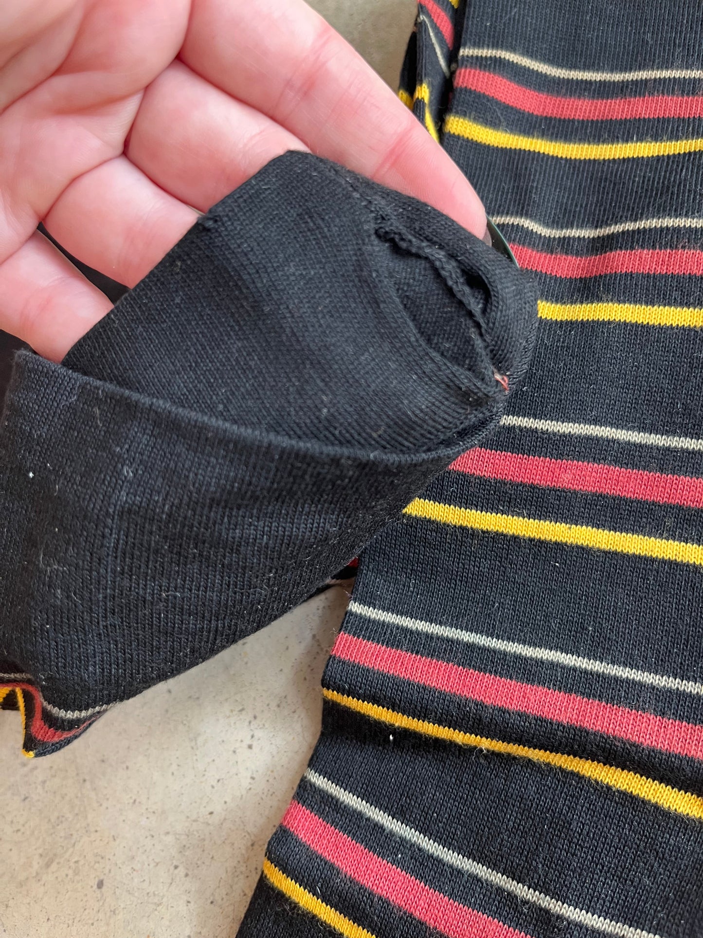 Late 19th-Early 20th c. Striped Cotton Stockings