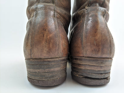 1900s-1910s Tall Brown Lace Up Boots | Approx Size 7-7.5