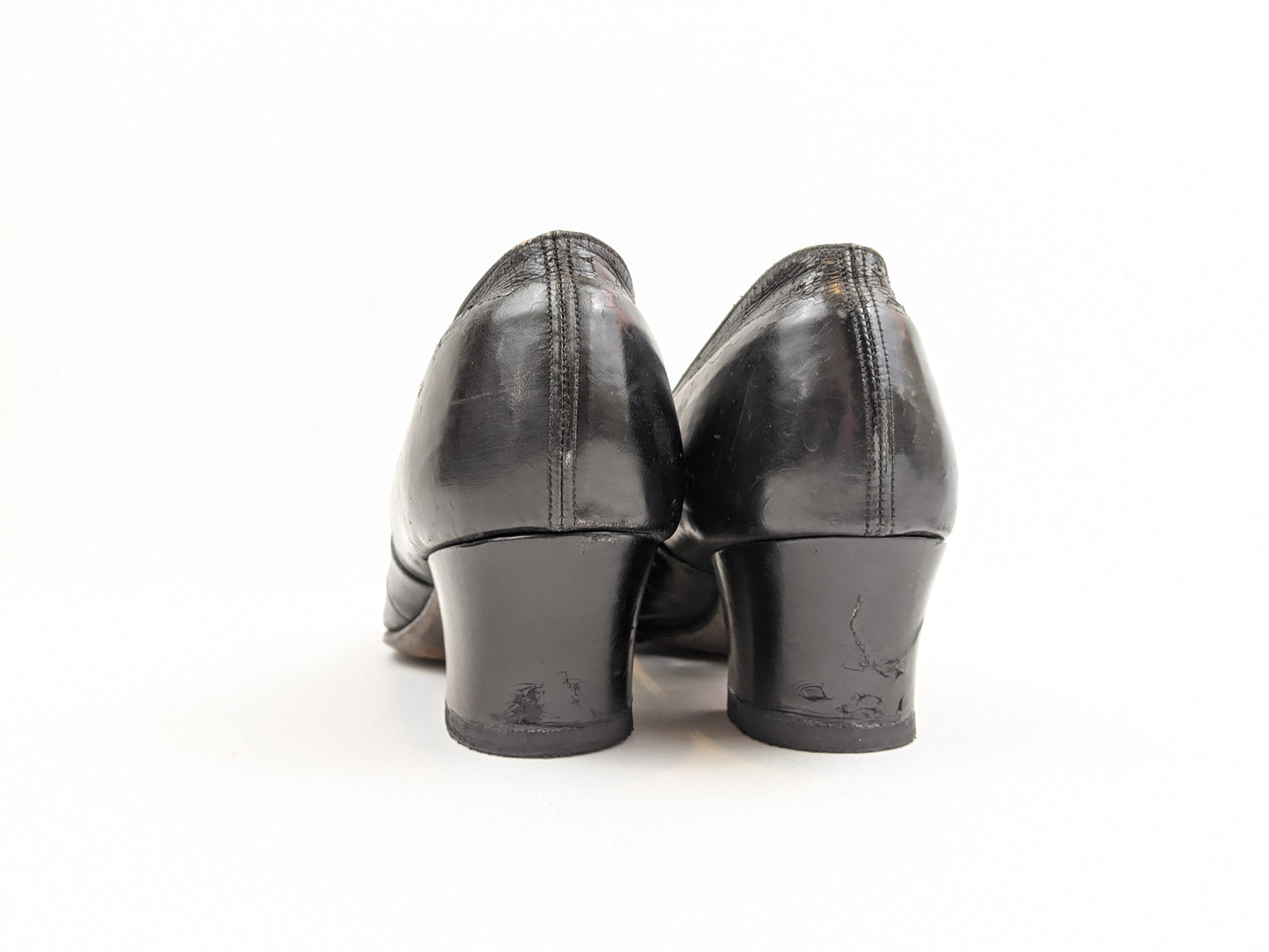 1910s-1920s Buckle Leather Heels | Approx Size 8-8.5