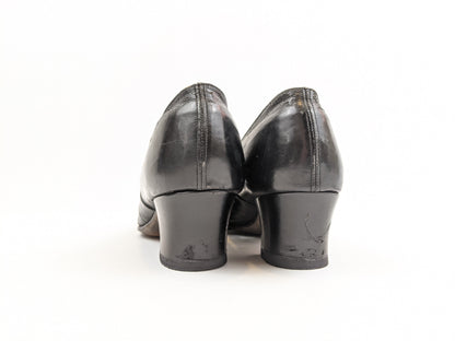 1910s-1920s Buckle Leather Heels | Approx Size 8-8.5