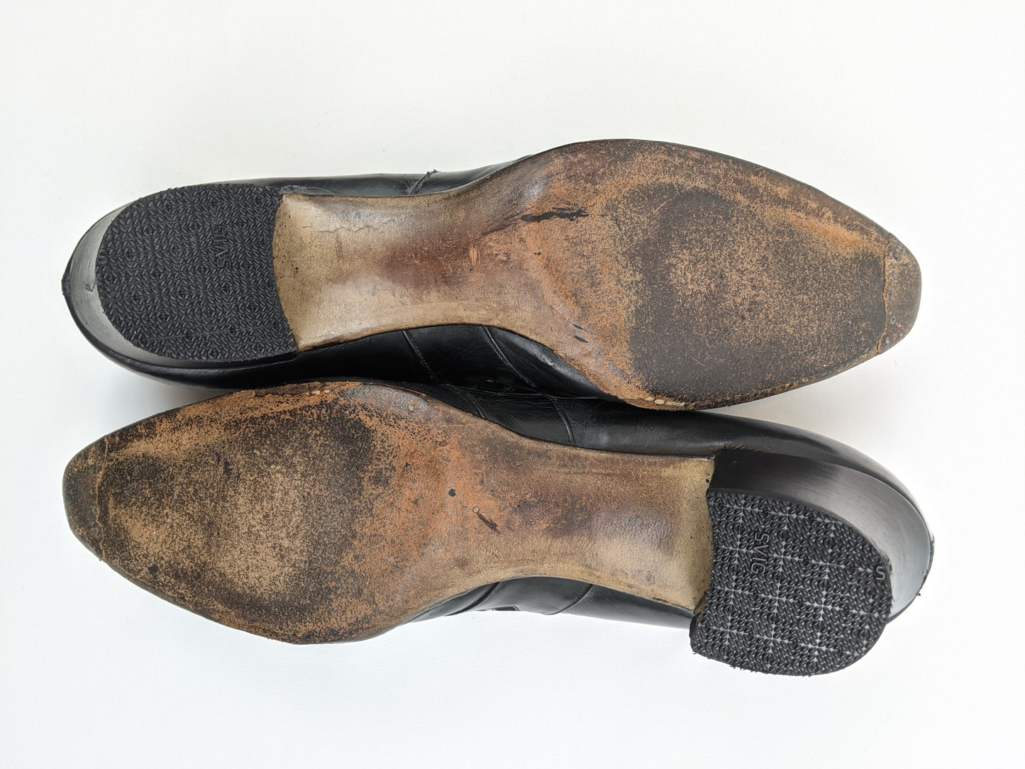 1910s-1920s Buckle Leather Heels | Approx Size 8-8.5