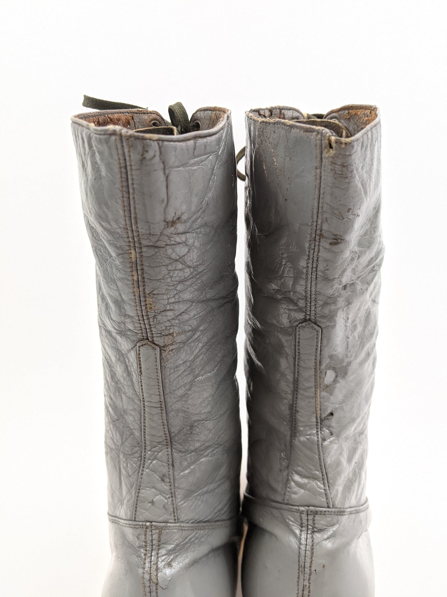 1920s Grey Lace Up Louis Heel Boots | Approx Size 7