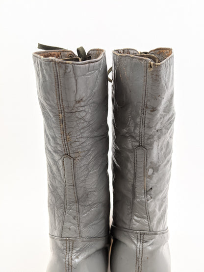 1920s Grey Lace Up Louis Heel Boots | Approx Size 7