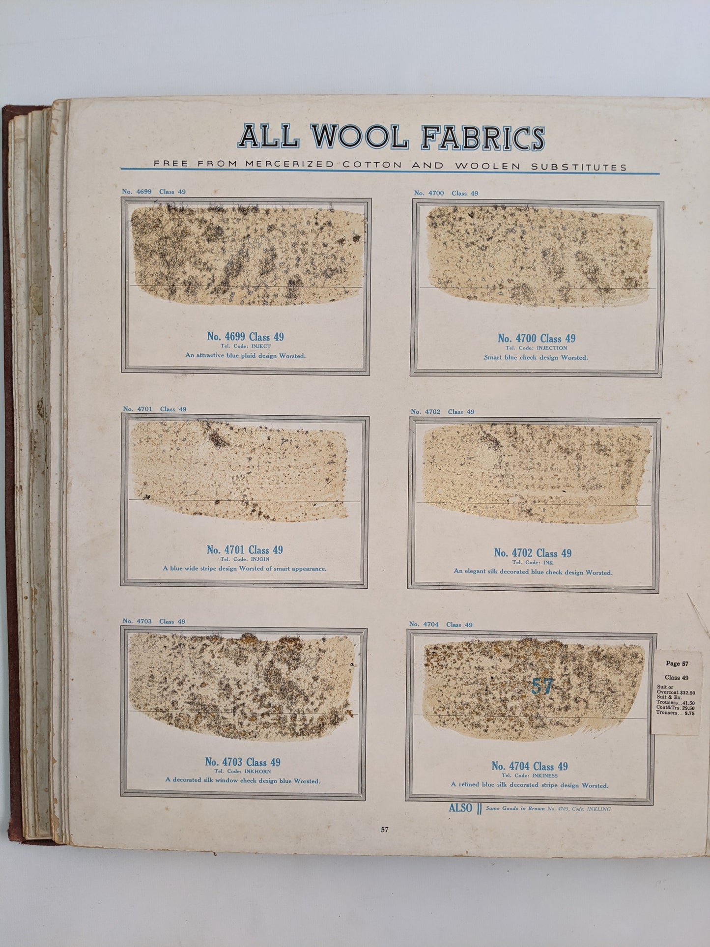 1930s Catalog Scrapbook 1936-37 International Tailoring Co