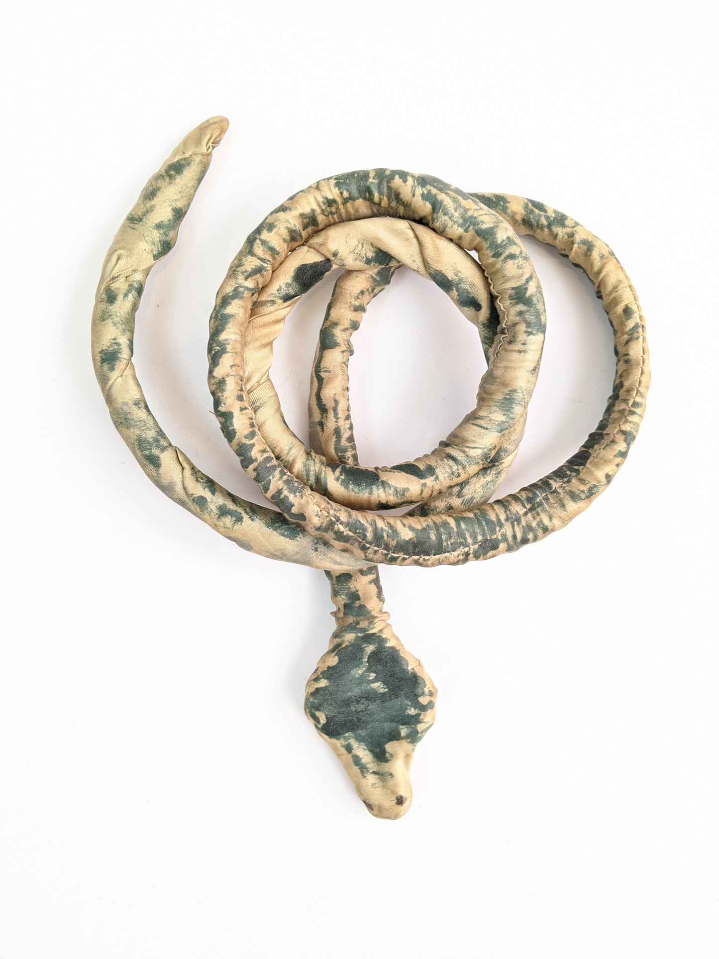 Antique Hand Painted Silk Snake