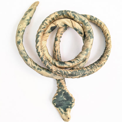 Antique Hand Painted Silk Snake