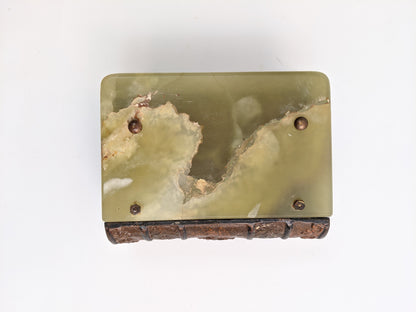 Vintage Green Onyx Stone Book Box