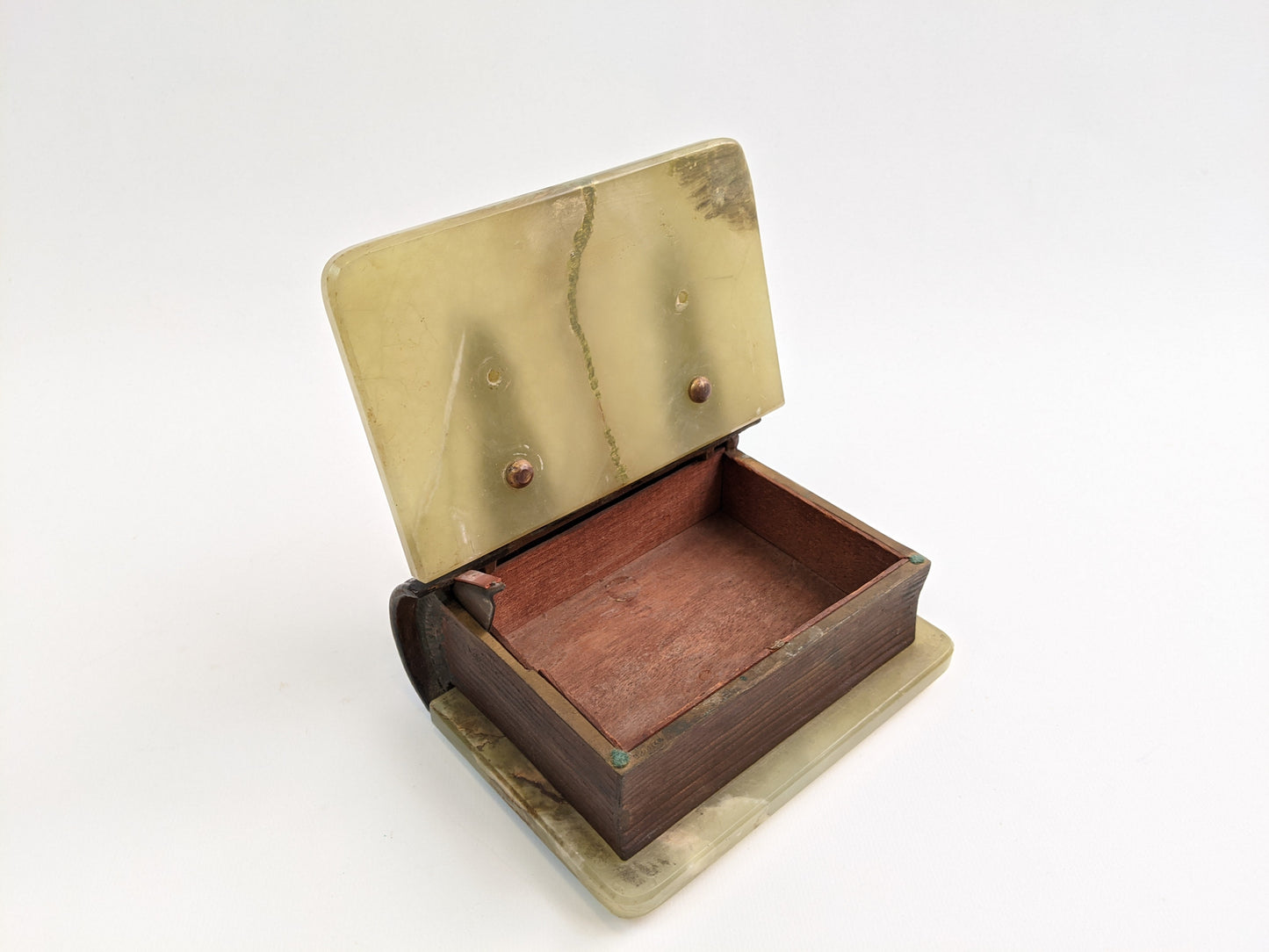 Vintage Green Onyx Stone Book Box