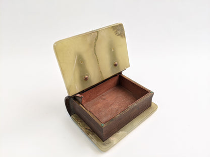 Vintage Green Onyx Stone Book Box