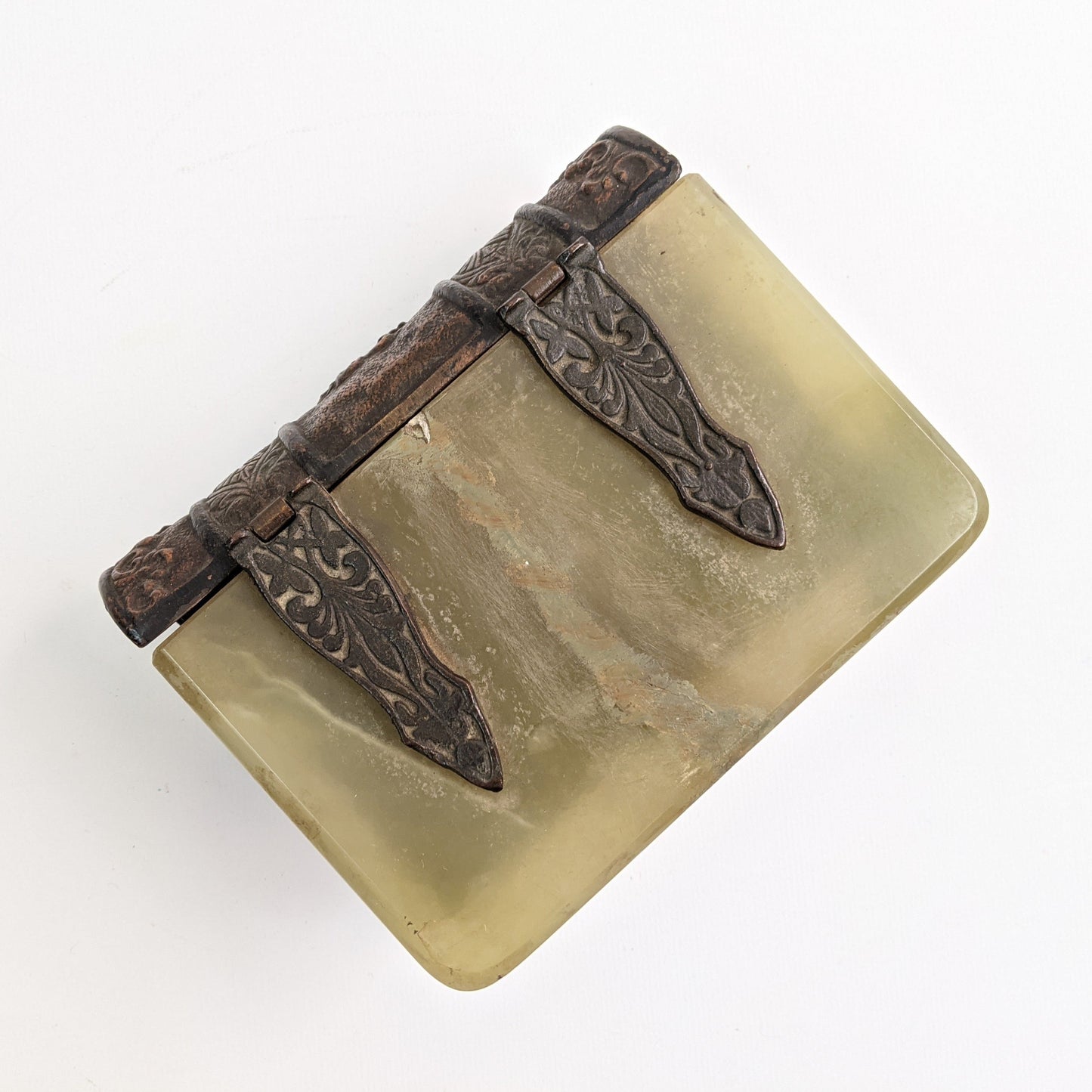 Vintage Green Onyx Stone Book Box