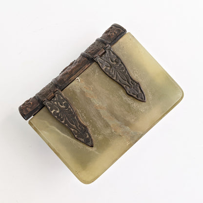 Vintage Green Onyx Stone Book Box