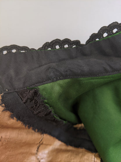 Victorian Black Maternity Blouse with Lace Trim