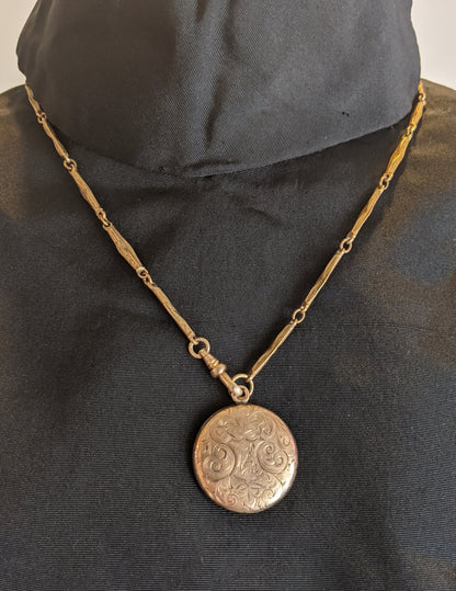 1912 Gold Filled Monogrammed Locket with Photos