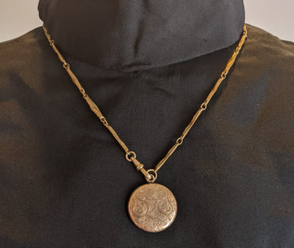 1912 Gold Filled Monogrammed Locket with Photos