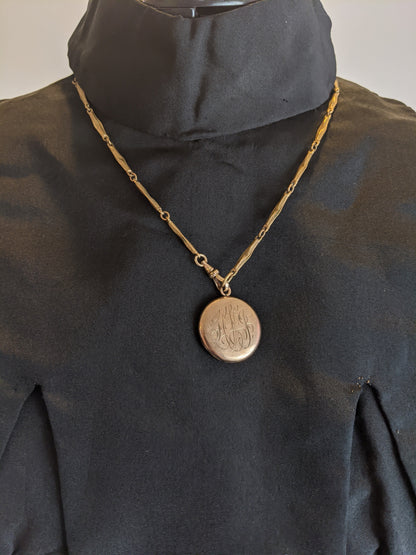 1912 Gold Filled Monogrammed Locket with Photos