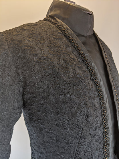 Edwardian Black Brocade Bolero | XS - Small