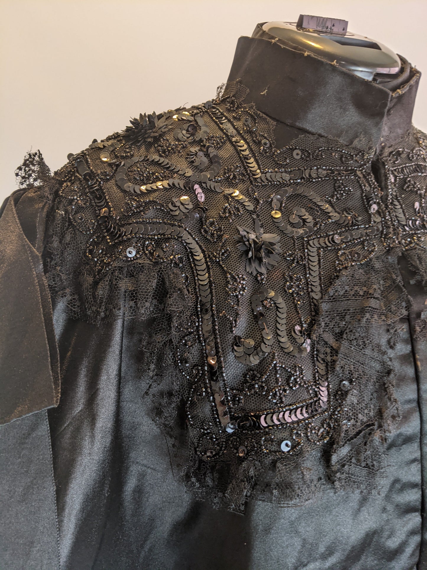 Victorian Black Silk Beaded Capelet