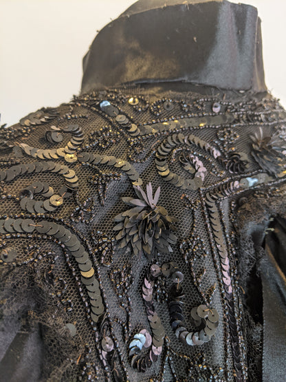 Victorian Black Silk Beaded Capelet