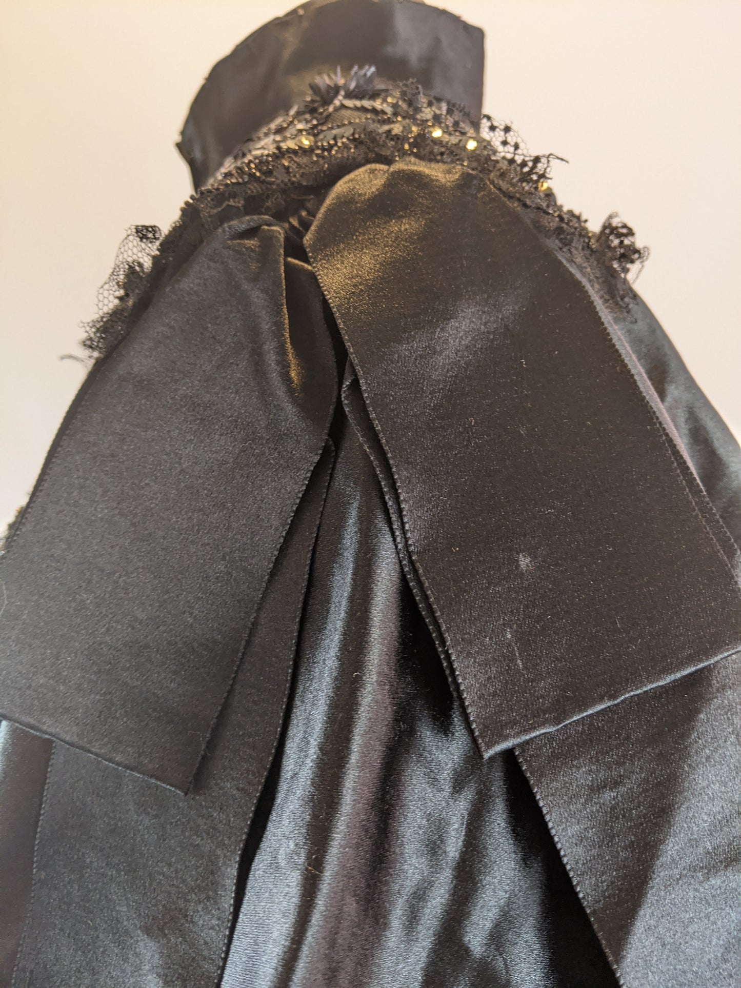Victorian Black Silk Beaded Capelet