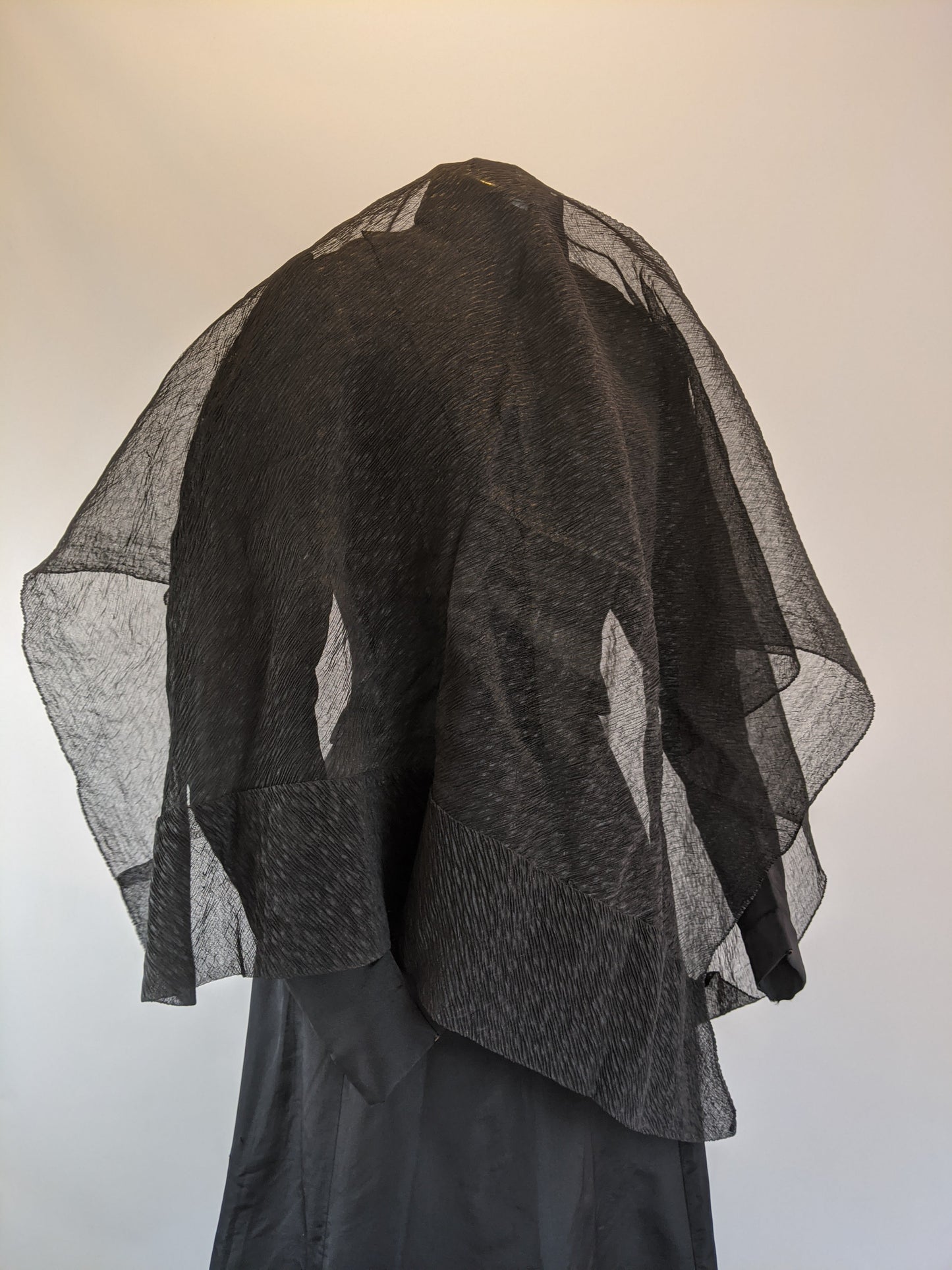 Mid-Late 19th Century Crape Mourning Veil