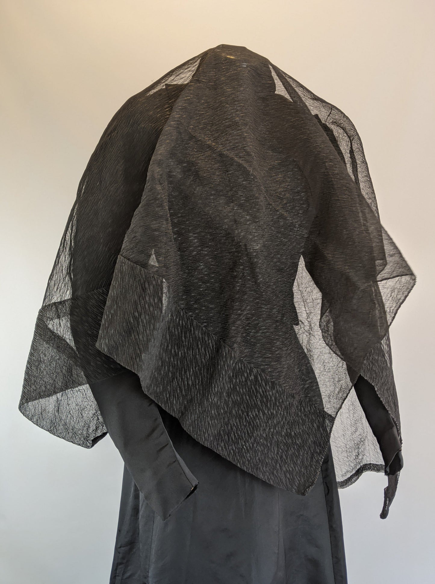 Mid-Late 19th Century Crape Mourning Veil
