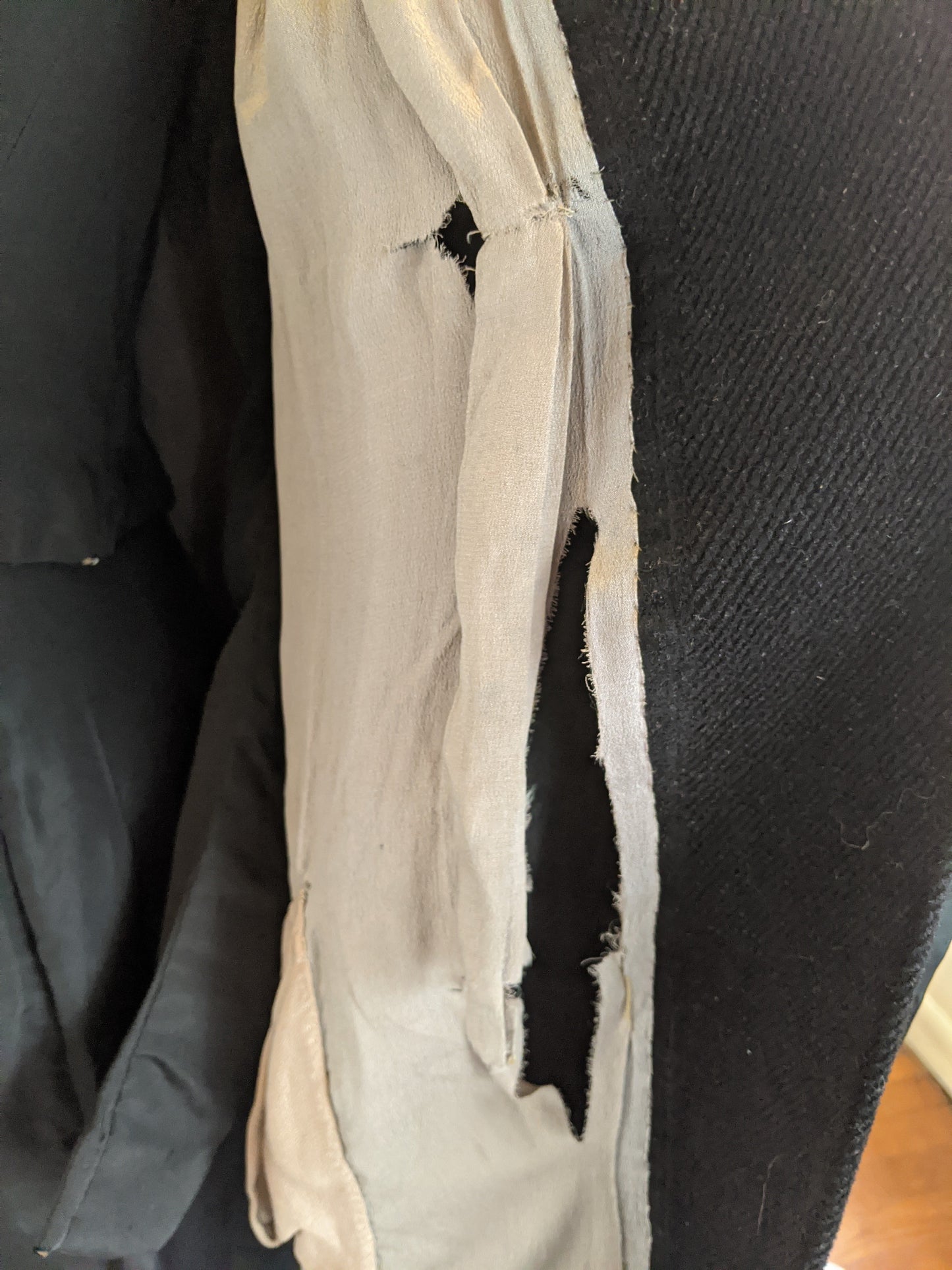 1920s Corduroy Cape with Curly Wool Collar