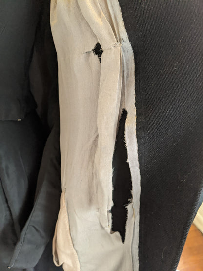 1920s Corduroy Cape with Curly Wool Collar